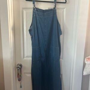 Vintage Directives Blue Denim Overalls Dress